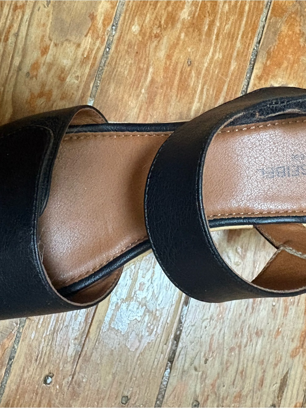 Josef Seibel Black and Brown Wedge Sandals - Picture 6 of 7